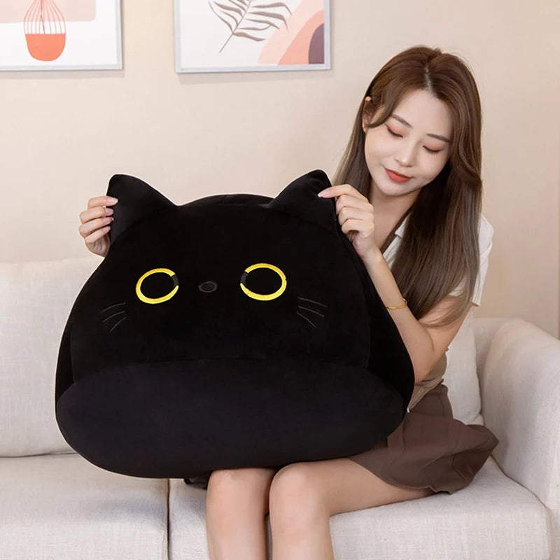 Cartoon Black Cat Plush Toy Animal Girl Dormitory Sleeping Plush Toy Pillow Office Home Sofa Cushion