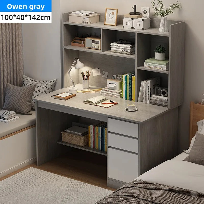 Precise Desk Home Modern Simple Bookshelf Integrated Student Bedroom Learning to Write With Drawing Desk Office Computer Desk
