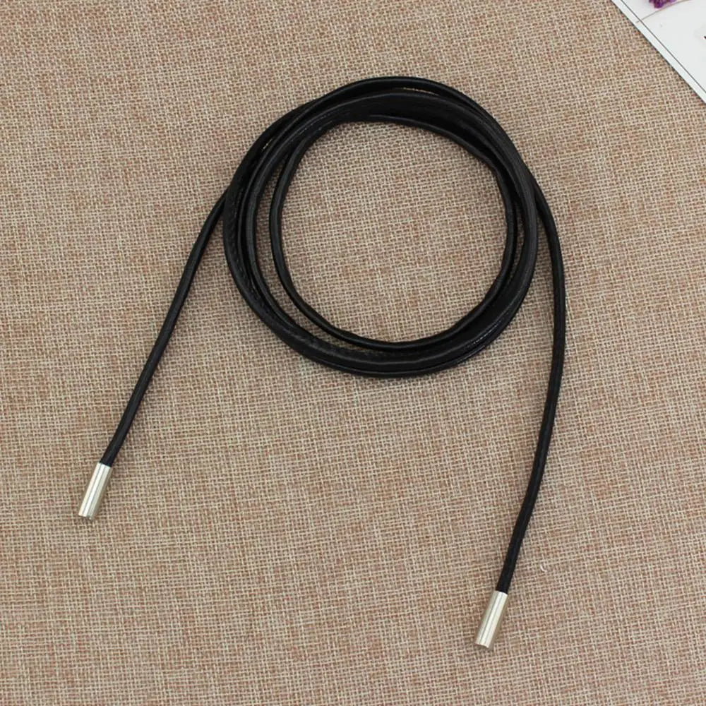 New Round Leather Thin Belt Women Decorative Bow Knot Waist Rope Knotted Dress Coat Sweater String Strap Waistband