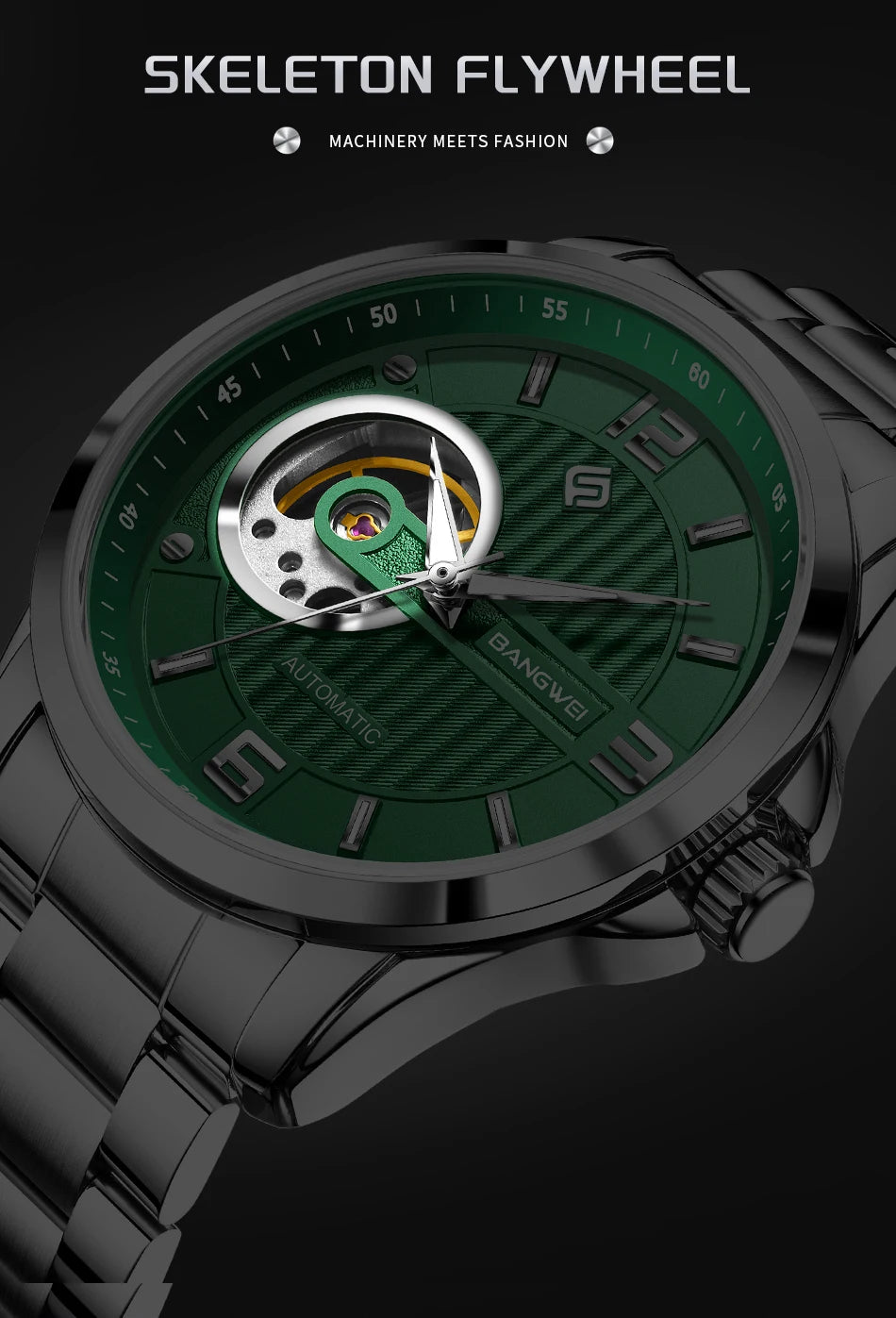 LIGE Fashion Luxury Mechanical Wristwatches Business Automatic Movement Hollow Waterproof Classic Casual Man Watch Reloj Hombre