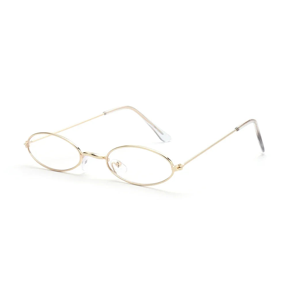 Retro Fashion Designer Sunglasses for Women Men Vintage Small Oval Shades Black Red Metal Sun Glasses Trendy Streetwear Eyewear