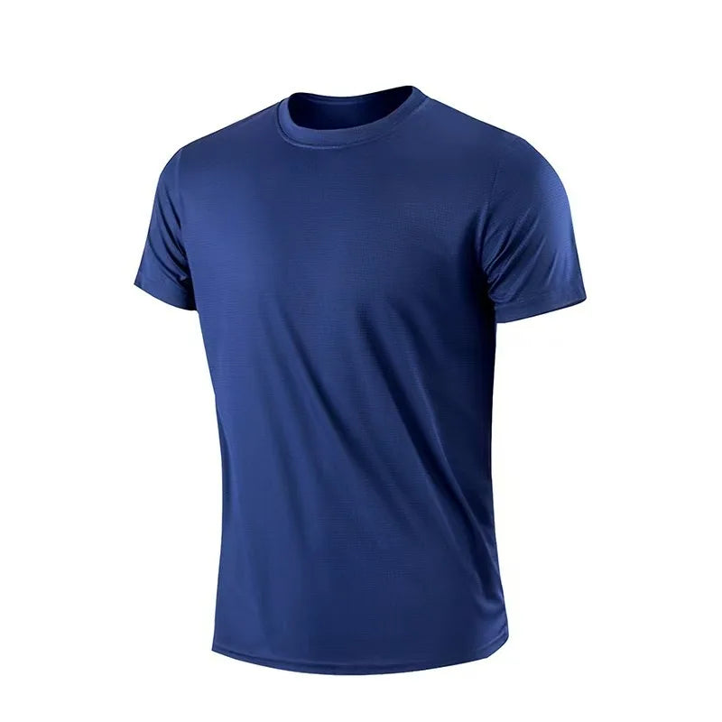Men's Quick Dry Short Sleeve Gym Running Moisture Wicking Round Neck T-Shirt Training Exercise Gym Sport Shirt Tops Lightweight