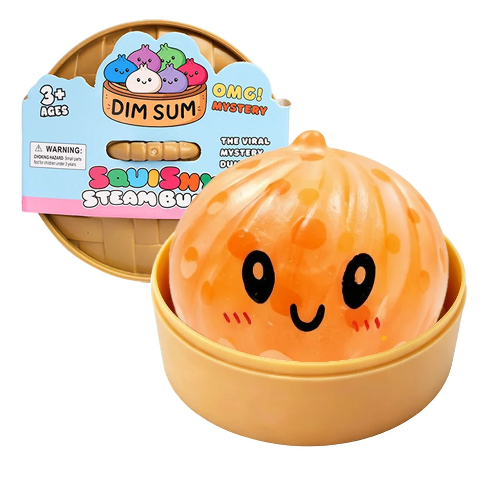 Blind Box Colorful Glitter Dumpling Glitter Dumpling Squishy with Box Mini Dumplings Sensory Squeeze Toy for Stress Relief