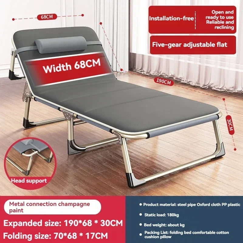 Household Goods Lounge Chair, Outdoor Camping, Simple Folding Bed,  Single Bed, Office Nap, Nap Bed, Marching Bed