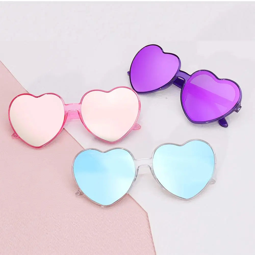 Trendy Cosplay Party Glasses Eyewear Heart-Shaped Sunglasses UV400 Protection Heart Sunglasses for Women Clout Goggle