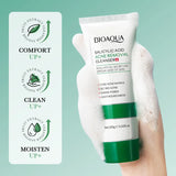 BIOAOUA Salicylic Acid Facial Cleanser Acne Treatment Moisturizing Oil Control Skincare Face Wash Foam Face Cleanser Skin Care
