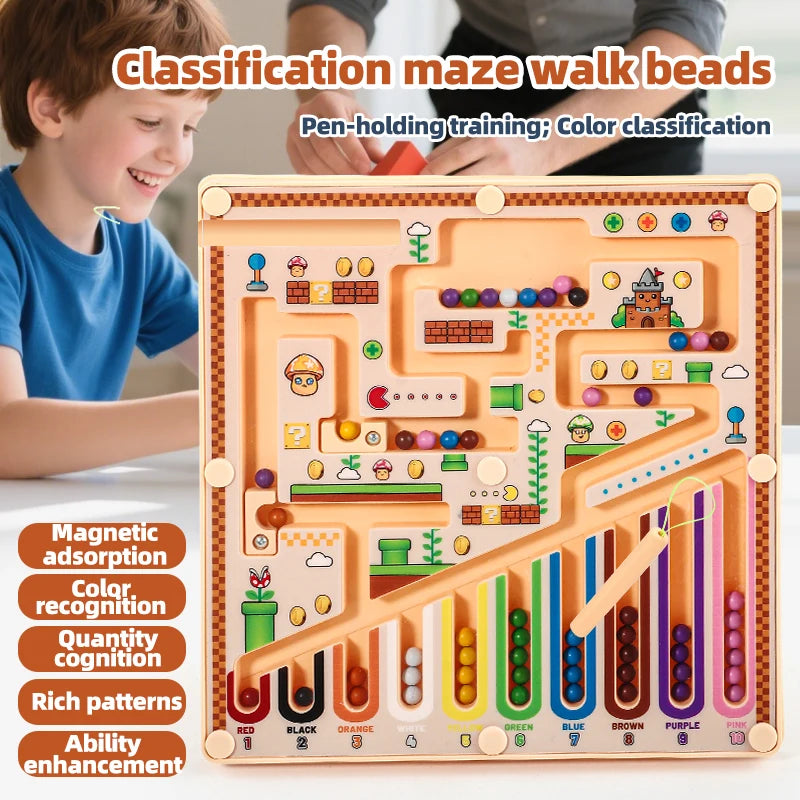 Magnetic Wooden Maze Learning Board