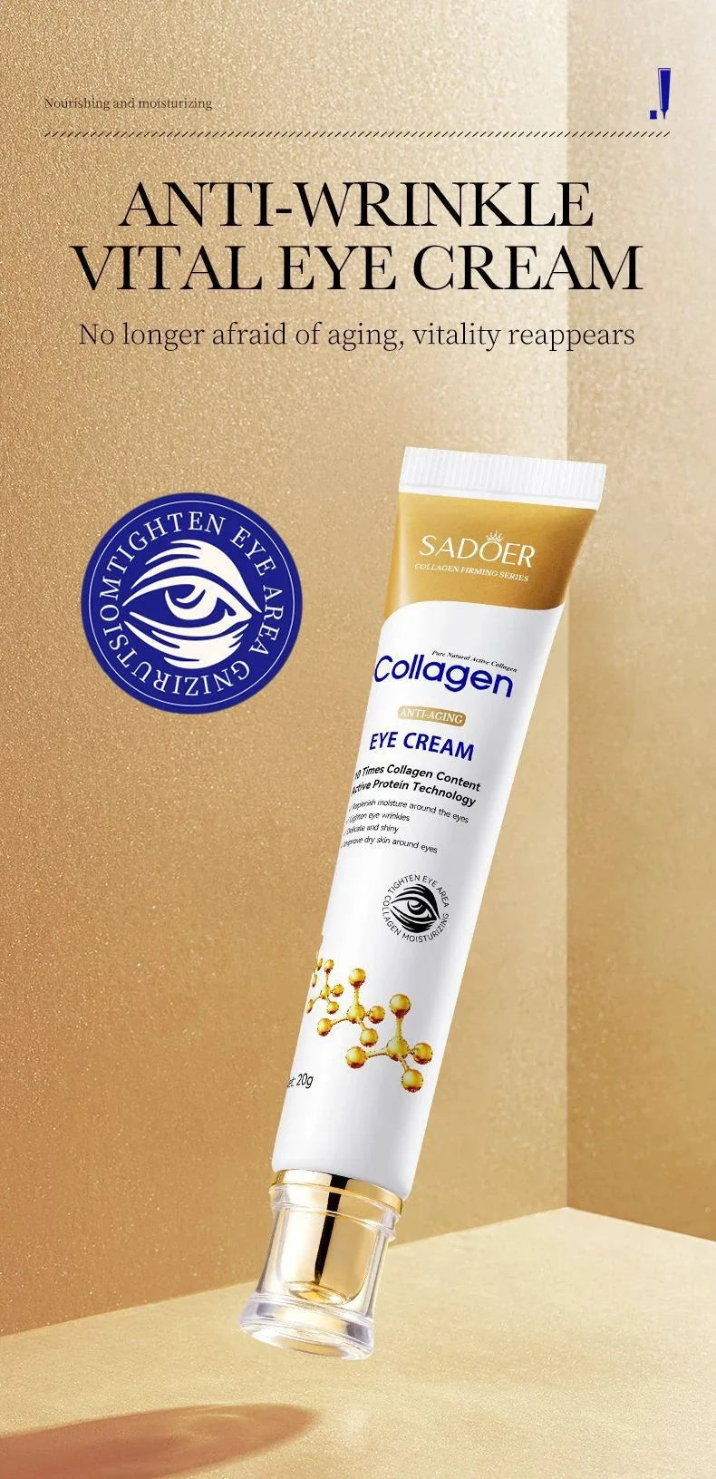 SADOER Collagen Skin Care Sets Anti Wrinkles Serum for Face Moisturizing Anti-aging Anti Dark Circles Eye Cream Skin Care Kit