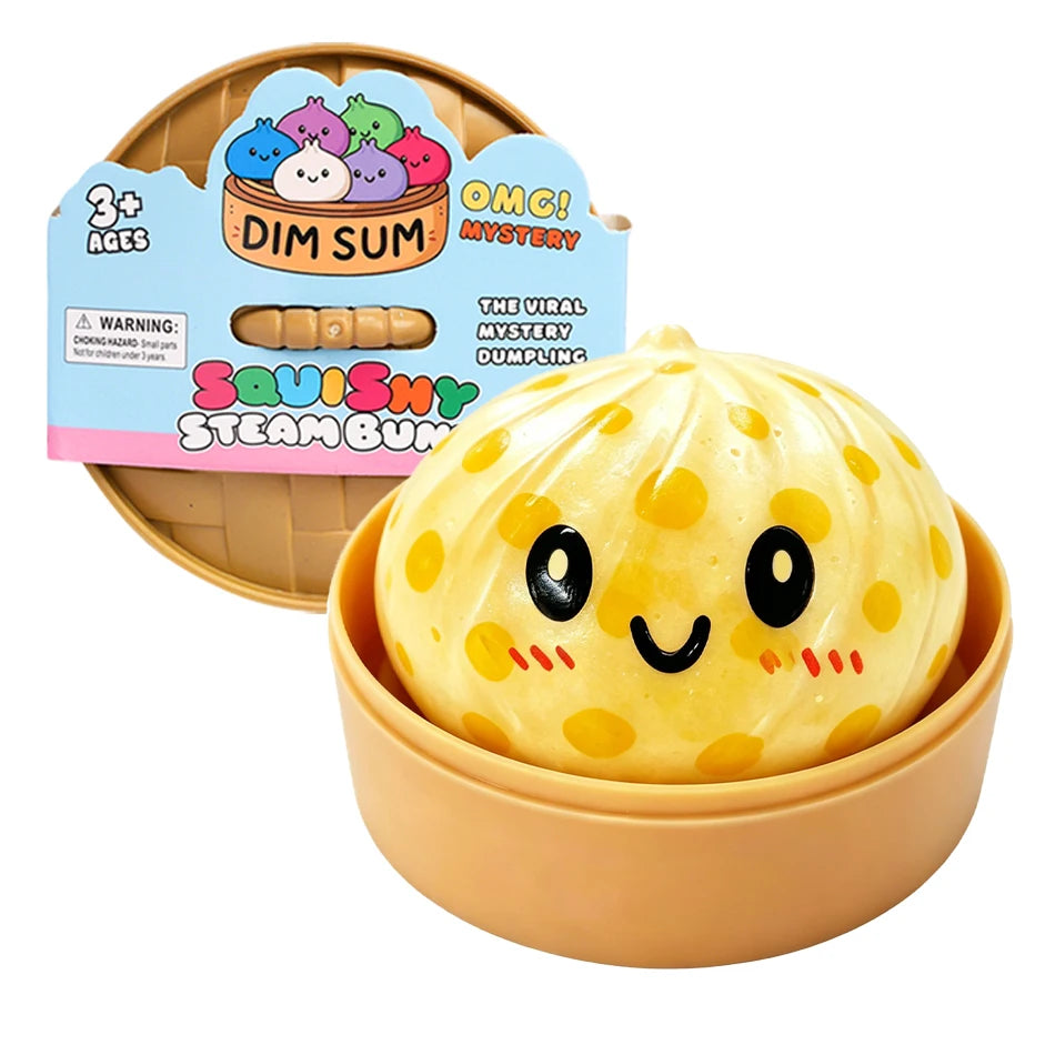 Blind Box Colorful Glitter Dumpling Glitter Dumpling Squishy with Box Mini Dumplings Sensory Squeeze Toy for Stress Relief