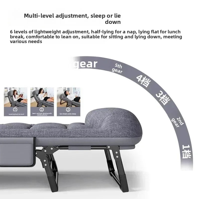 Household GoodsLunch Break Folding Bed Office Single Recliner Portable Hospital Escort March Dual-purpose Nap Bed