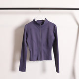 Yoga Jacket Coat Flexible Active Wear Women Zip Up Gym Sports Fitness Casual Jackets with Thumb Holes