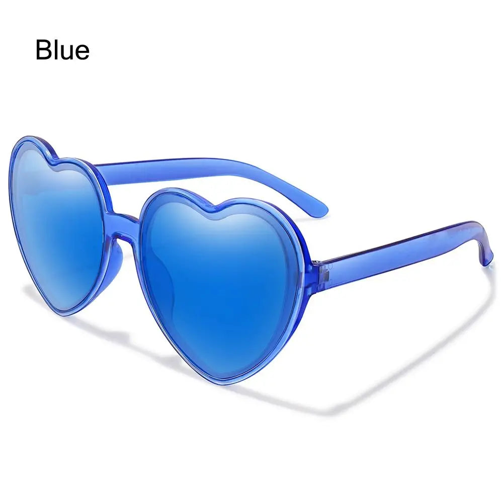 Trendy Cosplay Party Glasses Eyewear Heart-Shaped Sunglasses UV400 Protection Heart Sunglasses for Women Clout Goggle