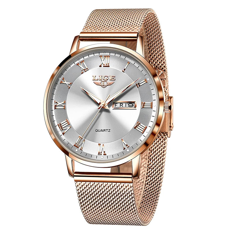 LIGE New Creative Ladies Watches Fashion Waterproof Quartz Watch For Women Casual Sport Bracelet Watch Female Relogio Feminino