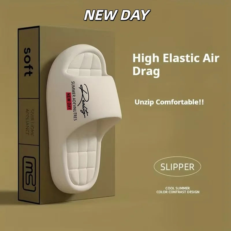High Elastic Air-sensitive Thick-soled Slippers for Summer Wear, Soft-soled Non-slip Sandals Are Unisex for Home Bathing
