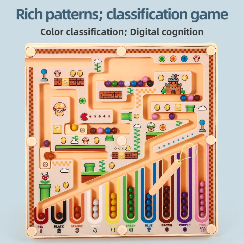 Magnetic Wooden Maze Learning Board