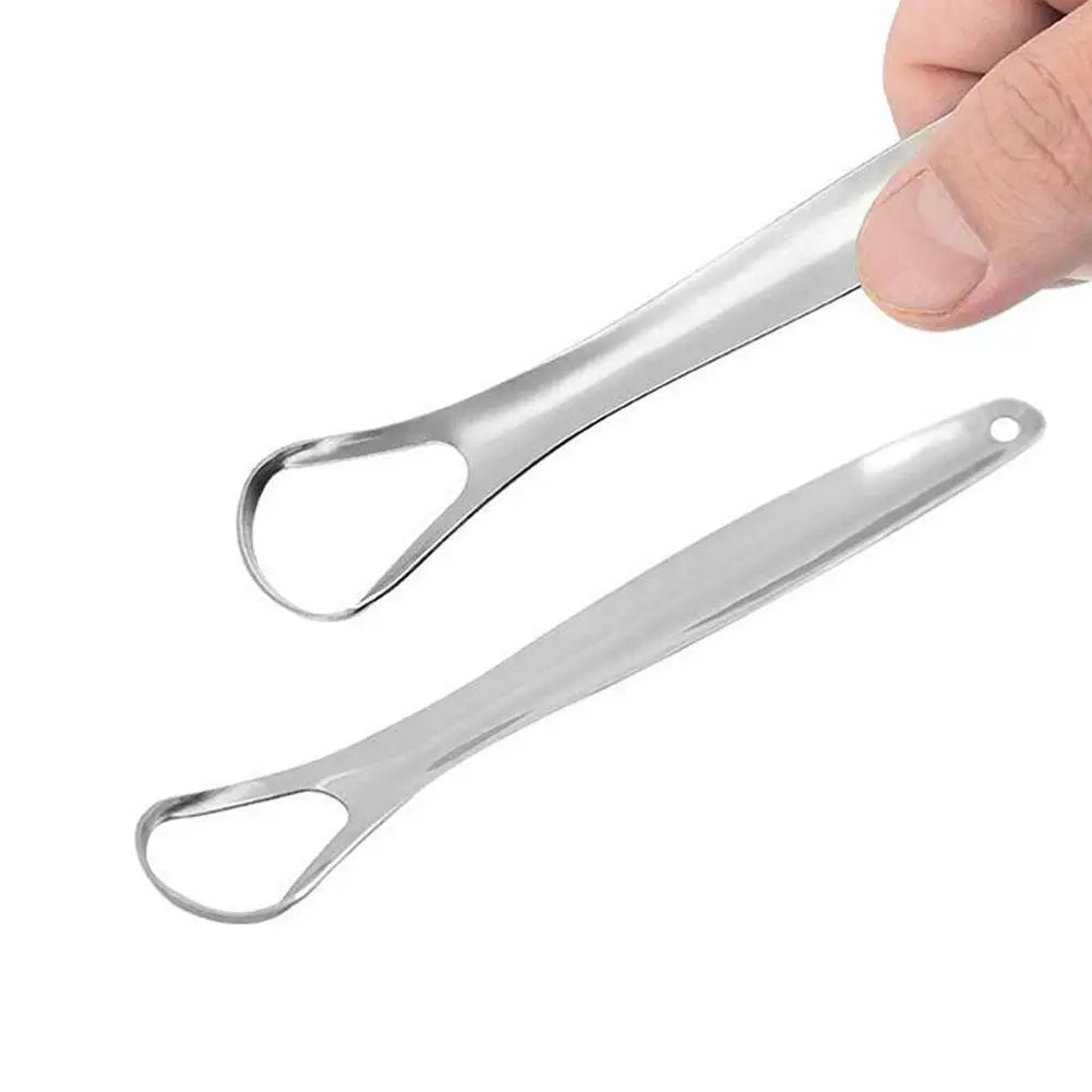 1Pcs Portable Single Layer Tongue Scraper Reusable Stainless Steel Oral Mouth Brush Tongue Scraper Fresh Breath Maker