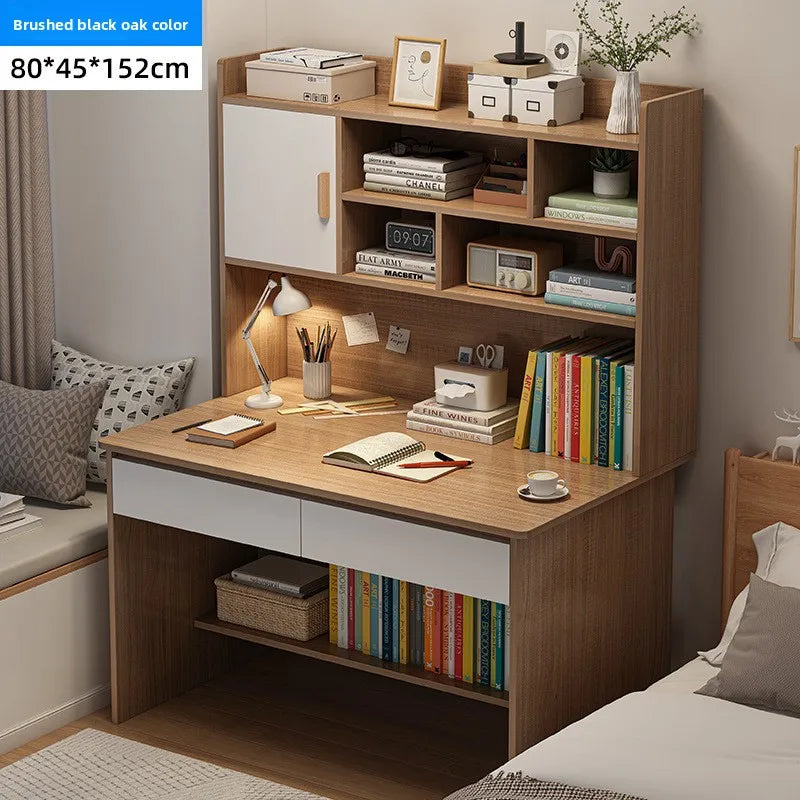 Precise Desk Home Modern Simple Bookshelf Integrated Student Bedroom Learning to Write With Drawing Desk Office Computer Desk