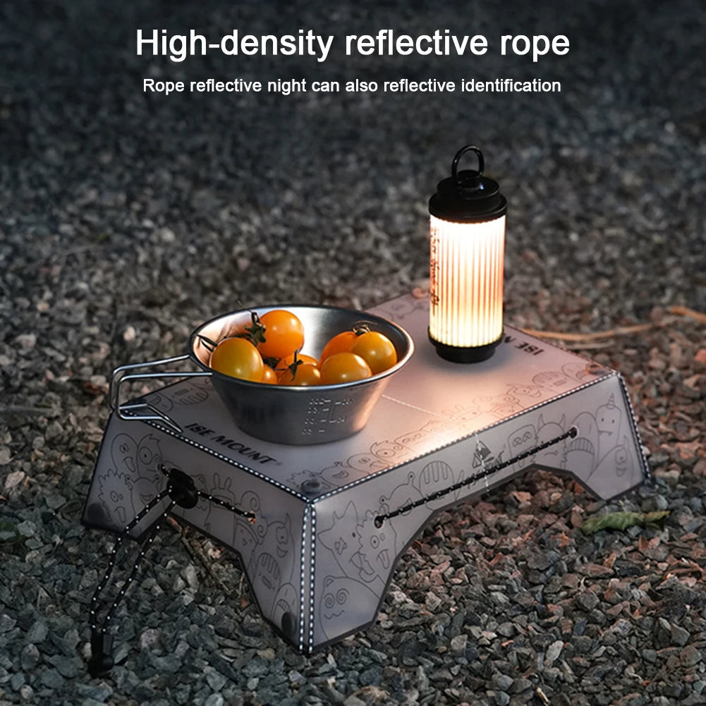 Small Backpacking Table Ultralight Outdoor Fishing Furniture Portable Mini Dining Table Multifunctional for BBQ Picnic