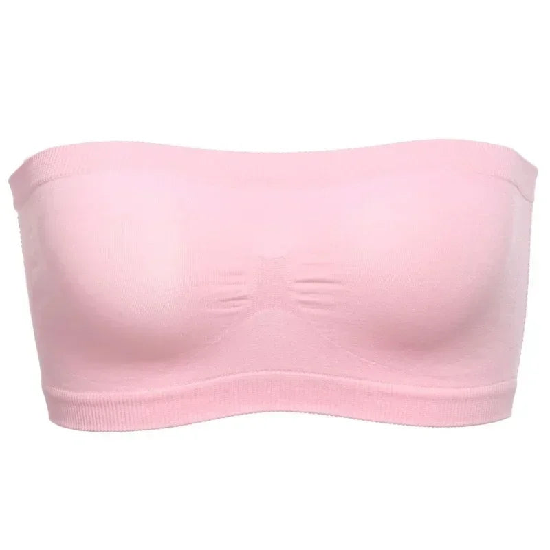 Invisible Women Breathable Mesh Tube Bra Seamless High Elastic Wrapped Sexy Strapless Chest Wraps Tube Tops Pregnant Mothers Bra