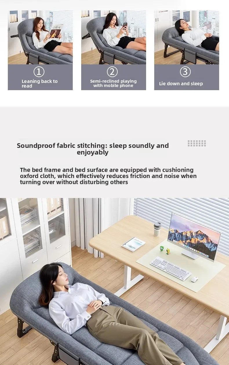 Household GoodsLunch Break Folding Bed Office Single Recliner Portable Hospital Escort March Dual-purpose Nap Bed