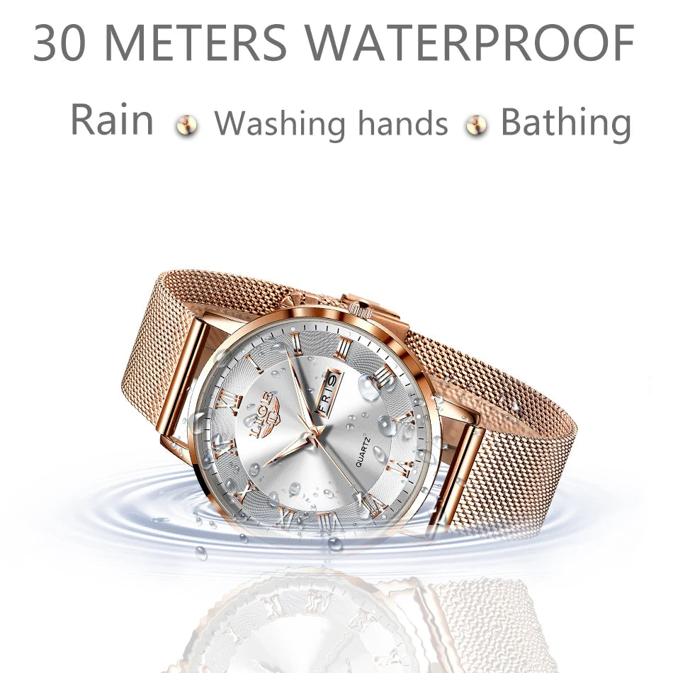 LIGE New Creative Ladies Watches Fashion Waterproof Quartz Watch For Women Casual Sport Bracelet Watch Female Relogio Feminino