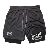 Men's Compression Gym Short Sports Pants Double Layered Quick Drying Running Muscle Fitness Athletic Multi-functional Activewear