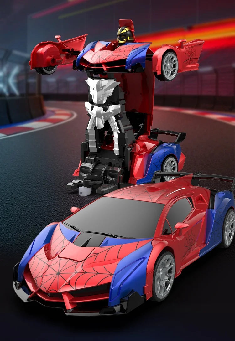 MESIONDY 1:18 Scale RC Car One Button Transform 360 Spin LED Lights 2.4GHz USB Rechargeable for 8-12 Yrs