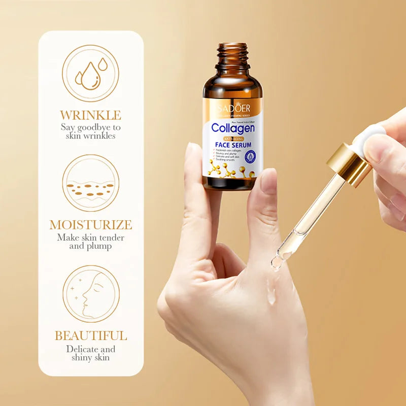 SADOER Collagen Skin Care Sets Anti Wrinkles Serum for Face Moisturizing Anti-aging Anti Dark Circles Eye Cream Skin Care Kit