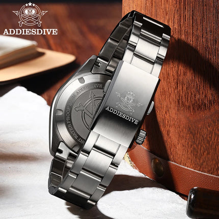 ADDIESDIVE Swiss GMT Quartz Watch – Sapphire Crystal & Dual Time Zone