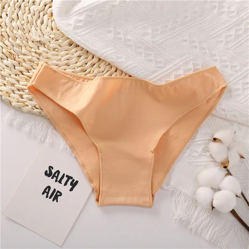 1PC Cotton Women Briefs Underwear Comfortable Women Panties Plus Size Female Underpants 7 Solid Color Breathable Lingerie M-2XL