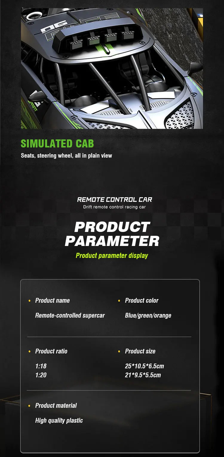 RC Car High Speed Sports Remote Controlled Mini Scale Model Vehicle Electric Drift Racing Car Toys for Boys Kids Birthday Gifts