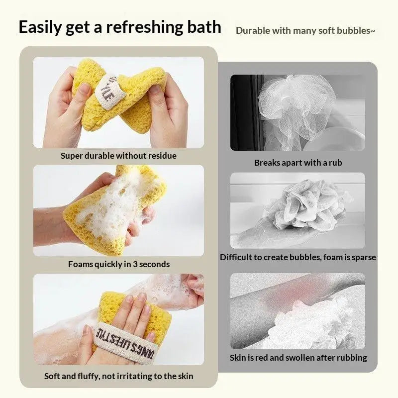 Ultra Soft Bath Sponge With Non-Slip Cotton Strap Rich Foaming Body Scrubber Multi-use Shower Exfoliating Body Cleansing Tool{S}