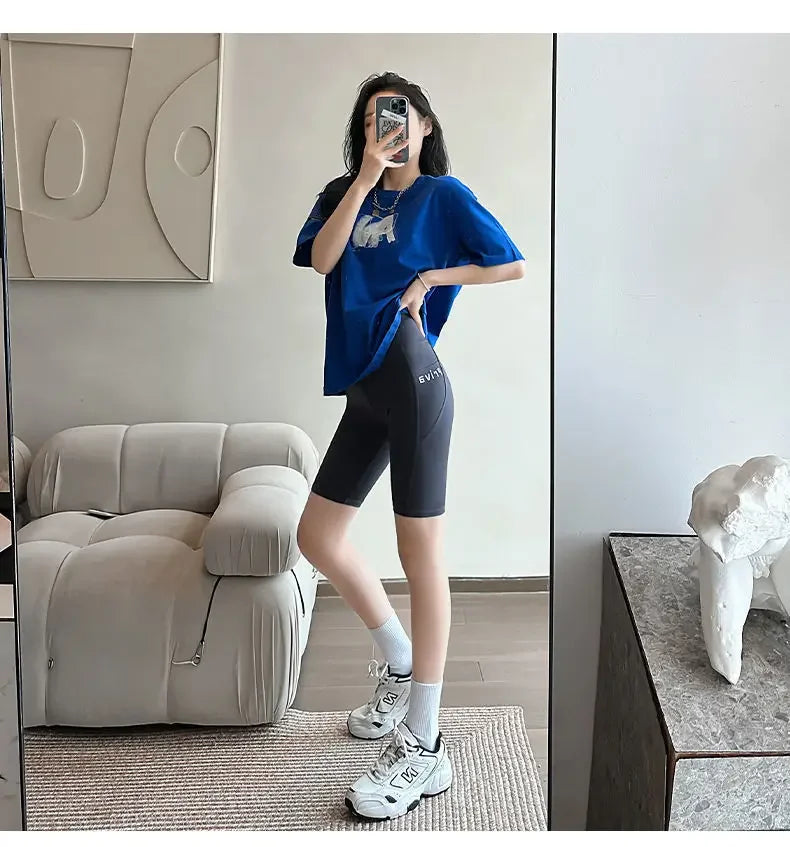 Ladies Yoga Shorts High Waist Tight Fitness 2-in-1 Workout Streetwear Casual Gym Running Activewear Comfy Shorts