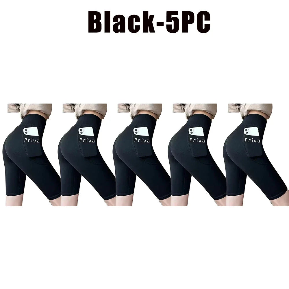Ladies Yoga Shorts High Waist Tight Fitness 2-in-1 Workout Streetwear Casual Gym Running Activewear Comfy Shorts