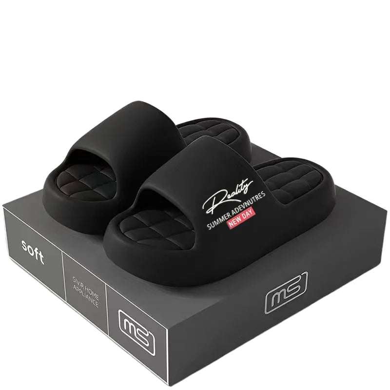 High Elastic Air-sensitive Thick-soled Slippers for Summer Wear, Soft-soled Non-slip Sandals Are Unisex for Home Bathing