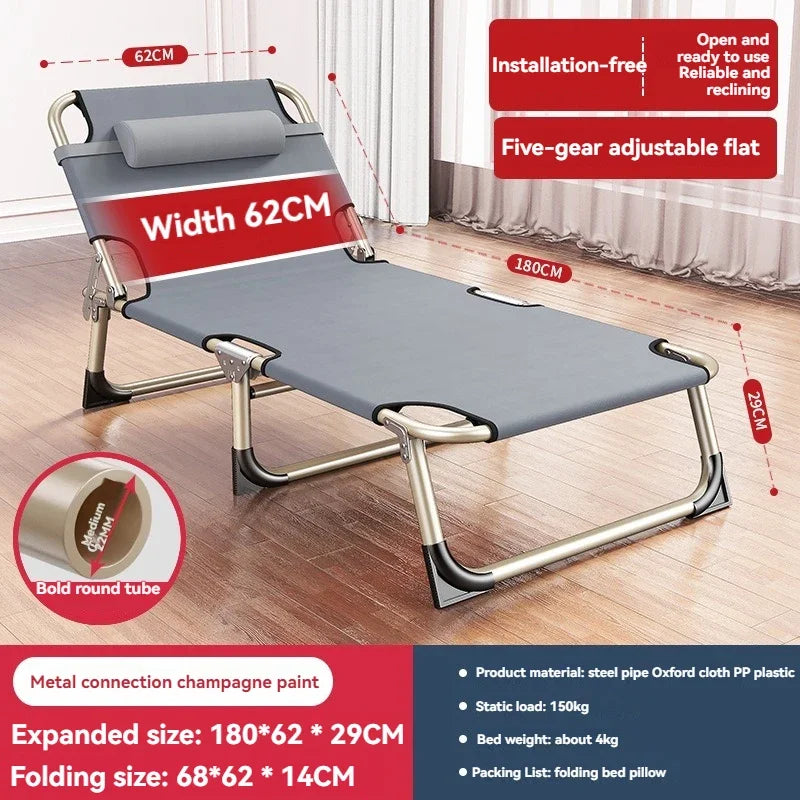 Household Goods Lounge Chair, Outdoor Camping, Simple Folding Bed,  Single Bed, Office Nap, Nap Bed, Marching Bed