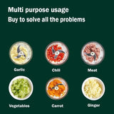 1 set of garlic puree machine 260ml wireless rechargeable electric vegetable chopper garlic grinder kitchen tool food mixer