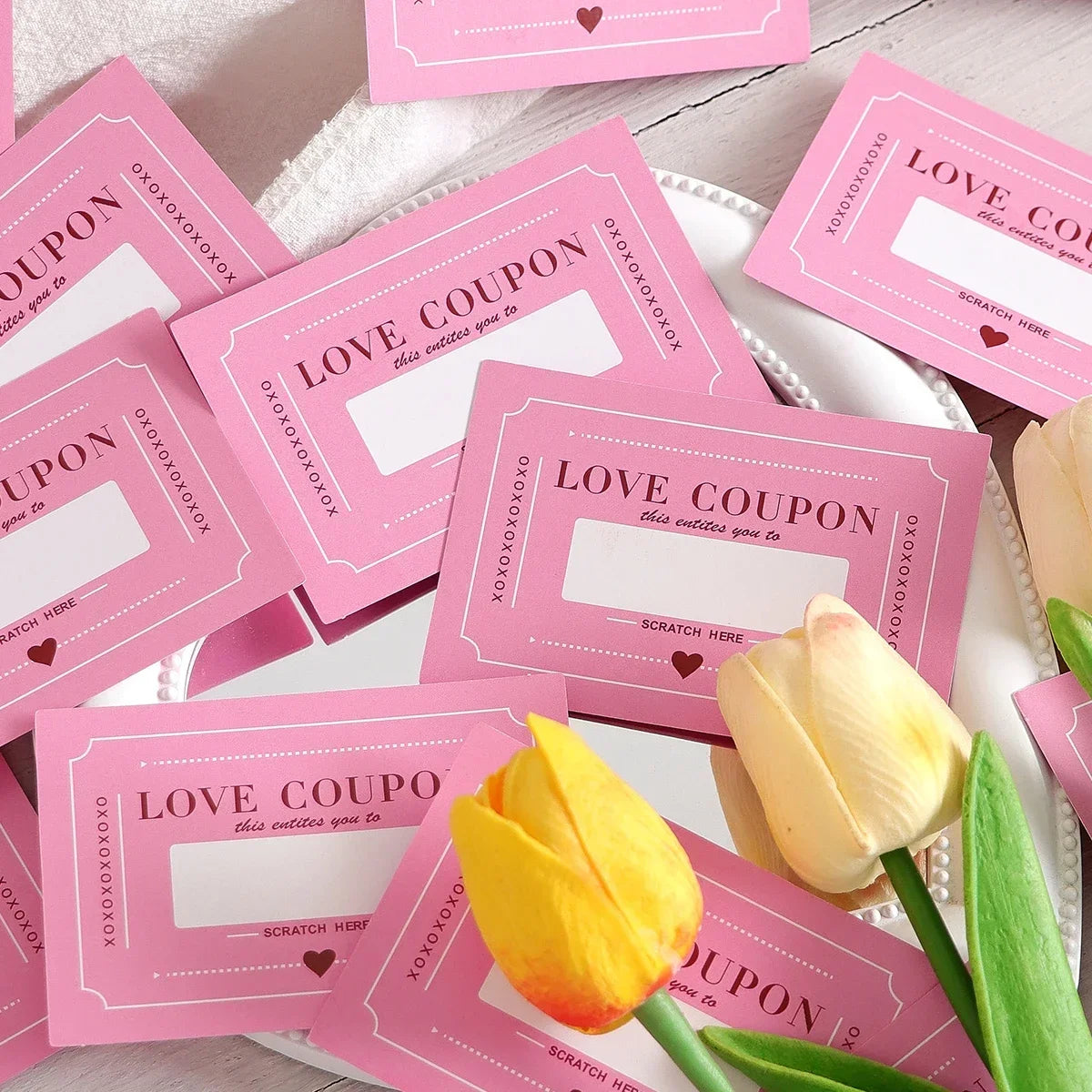 10 /20 PScratch Valentines Day Card Love Coupons Love Note Scratch Off Cards Valentine'S Day Anniversary Greeting Card DIY Gifts