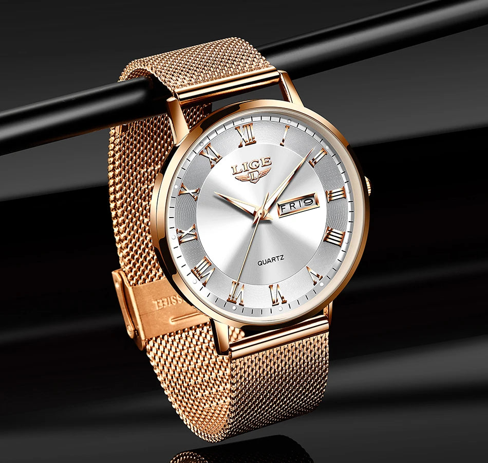 LIGE New Creative Ladies Watches Fashion Waterproof Quartz Watch For Women Casual Sport Bracelet Watch Female Relogio Feminino