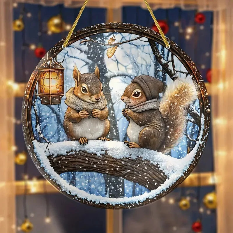 2D Acrylic Flat Printing Birds Flowers Animal Pendant Home Tree Window Hanging Decor Gift Car Backpack Pet Wind Chime Ornament