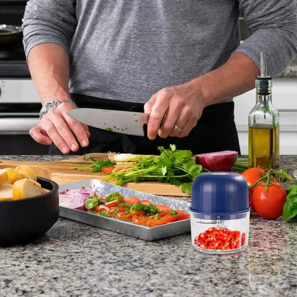 1 set of garlic puree machine 260ml wireless rechargeable electric vegetable chopper garlic grinder kitchen tool food mixer