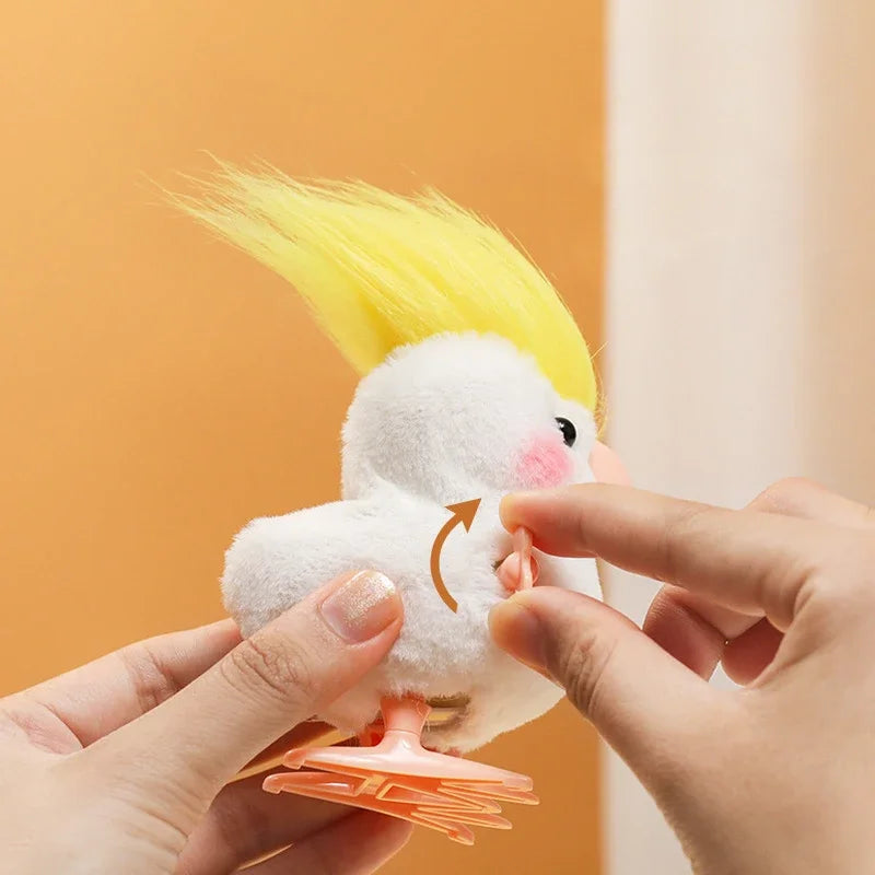 Little Duck Wind Up Toys Yellow Jumping Chick Cute Plush Simulation Educational Walking Chicken Interesting Toy For Kids