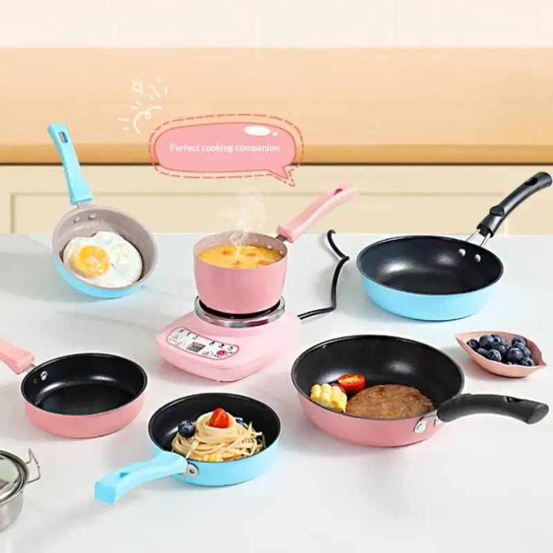 Portable Omelette Pan Mini Nonstick Cast Iron Skillet With Handle For Induction & Gas Cooktops Children Breakfast Pot【Homeclub】