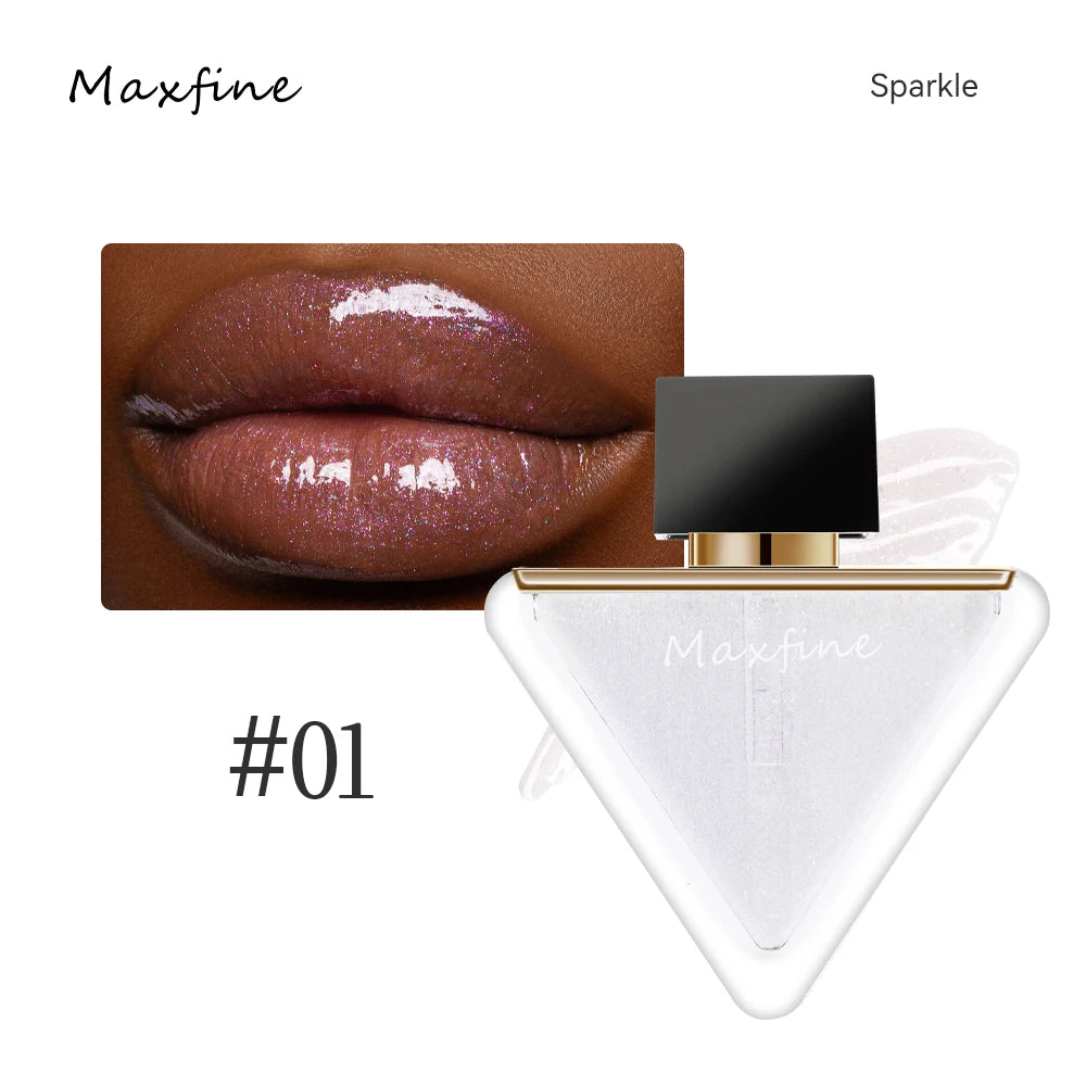 4-color moisturizing lip triangle oil, moisturizing transparent lip oil, natural lip enhancement lip gloss.