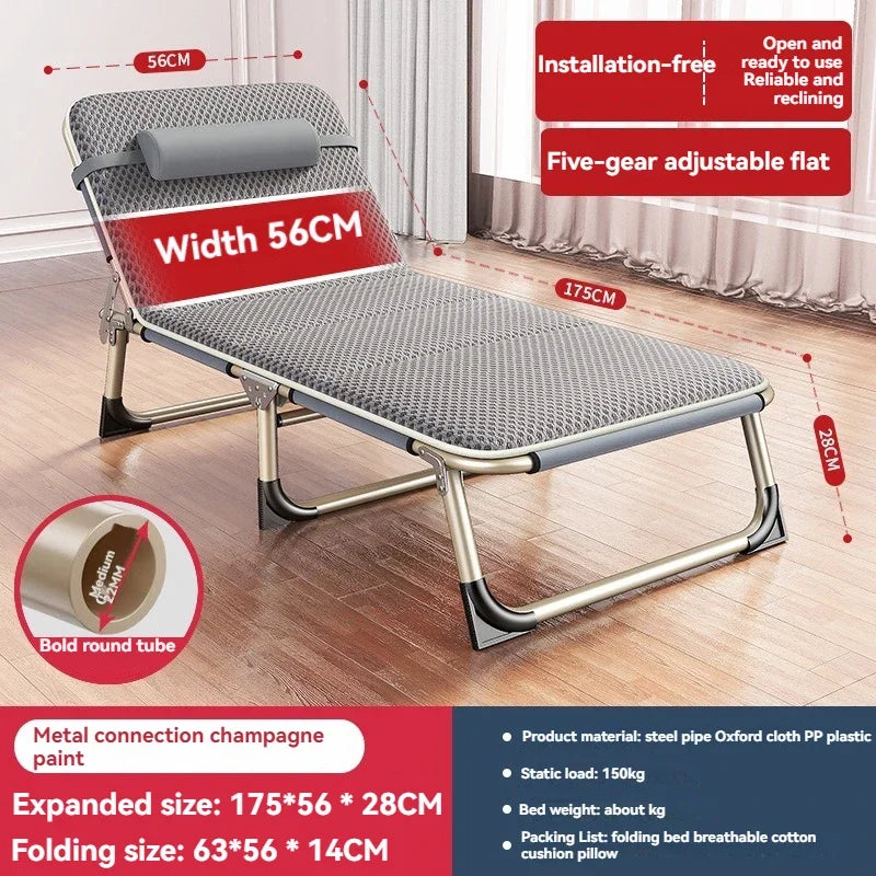 Household Goods Lounge Chair, Outdoor Camping, Simple Folding Bed,  Single Bed, Office Nap, Nap Bed, Marching Bed