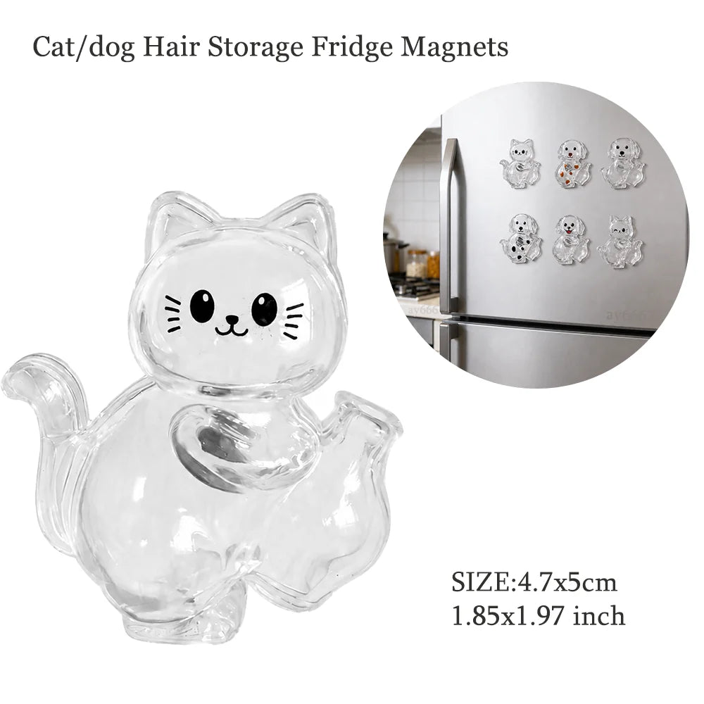 Creative Cat Hair Storage Capsule Transparent Cute Cat/Dog Charm Resin Pendant With Key Ring for Pet Lover DIY Memorial Keychain