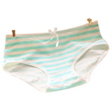 Lovely Cute Sexy Underwear Cotton Briefs Panties Stripes Bowknot Tanga Women Panties High Quality