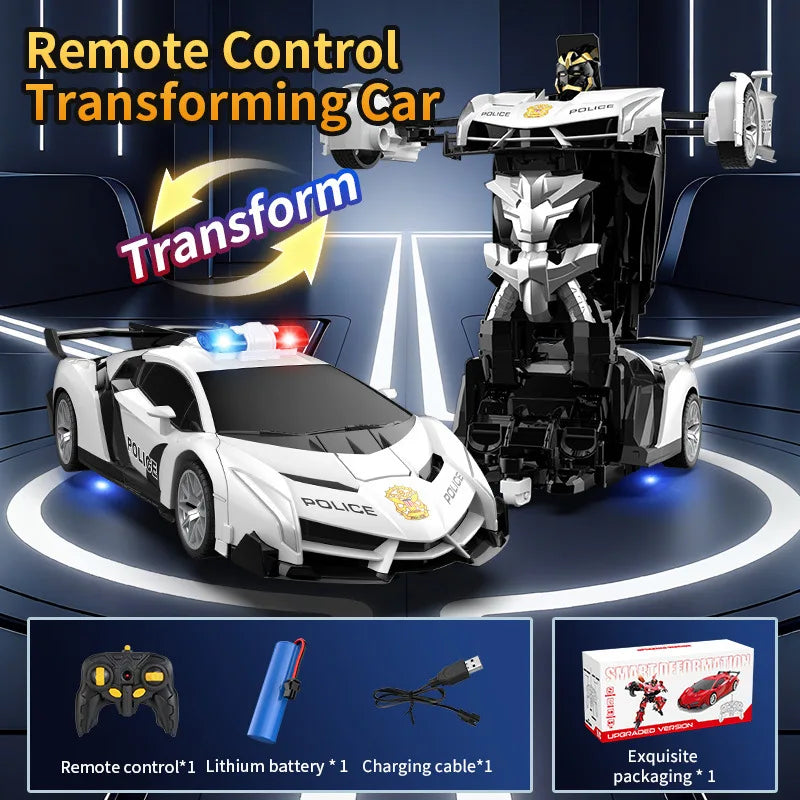 MESIONDY 1:18 Scale RC Car One Button Transform 360 Spin LED Lights 2.4GHz USB Rechargeable for 8-12 Yrs