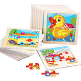 Wooden Toys 11x11cm Jigsaw 3d Puzzle Cartoon Animal Traffic Wooden Puzzle Game Montessori Educational Toys For Children