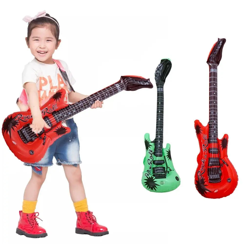 PVC Inflatable Musical Instrument Toys Random Color Inflatable Inflatable Guitar Balloon Creative Decorative
